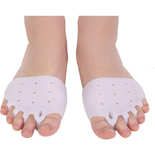 2pcs/Pair Silicone Comfortable Toe Braces 5-holes Hallux Valgus Straightener Orthodontic Foot Toe Braces For Foot Care