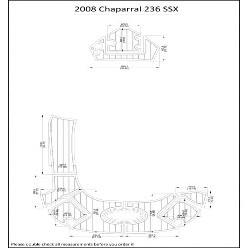 2008 Chaparral 236 SSX Swim Step & Transom & Bow Pad Boat EVA Teak Decking 1/4" 6mm