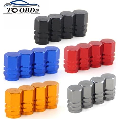 4Pcs/Set Car Styling Metal Hexagon Tire Valve Caps Stems Cap Wheel Cover Car Tire Valve Stem caps Parts Accessories