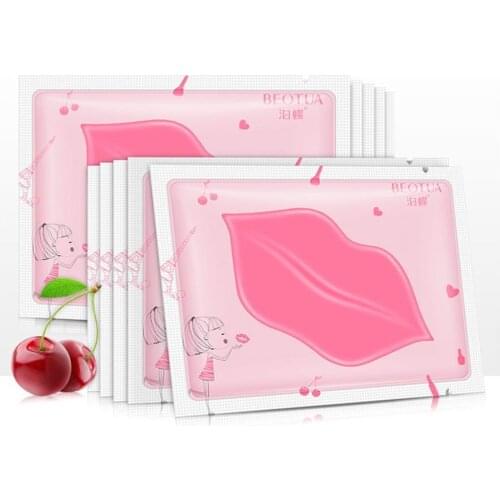 5pcs Pink Crystal Collagen Lip Mask Patches Moisture Repair Remove Lines Blemishes Korean Cosmetics Skin Care Tools