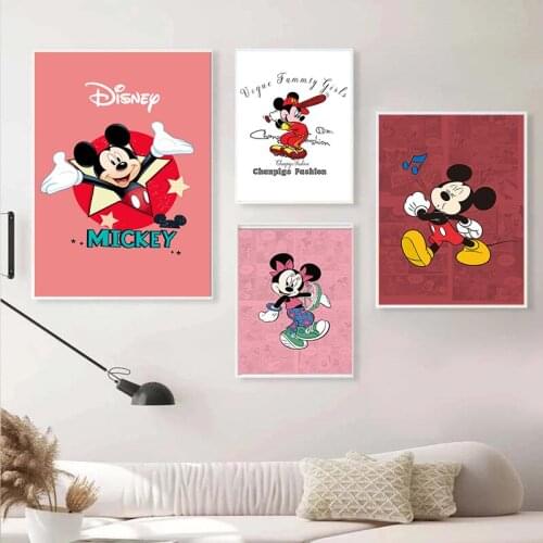 5D Diamond Painting Disney Art Mickey Mouse Posters Pink Mouse Club Prints Wall Art Pictures for Living Room Home Decorationn