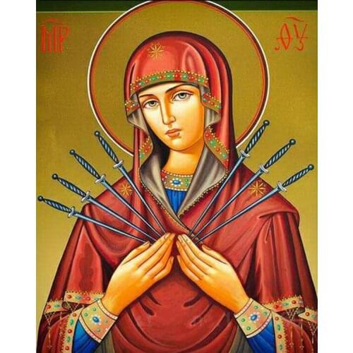 5D Diamond Painting Religion diy Diamond Mosaic Icon of Saint Maria Inlaid Yarn Fabric Needlework Crafts Diamond Cross Stitch