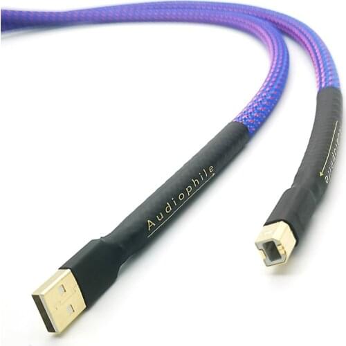 AHSY AUDIO Silver-plated QED Hifi usb Cable High Quality Type A to B DAC Data USB Cable