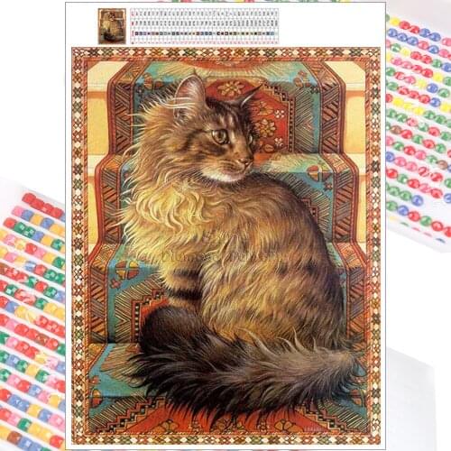 5D DIY Diamond Painting Kit Animal Egyptian Cat Cartoon Mosaic Embroidery Full Square Round Christmas Gift Home Decor