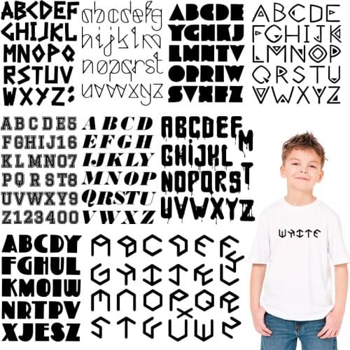 English alphabet different styles Stickers on Clothes Patches for clothing diy craft Stickers on fabric Thermal Stickers