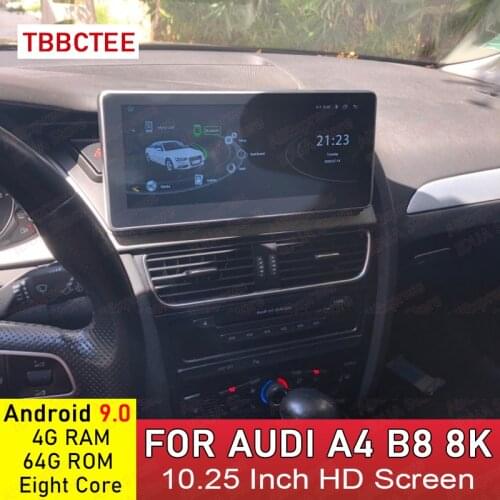 Android 10.0 8 Core 4+64G RAM For AUDI A4 B8 8K 2008~2016 MMI 2G 3G Car Multimedia player Carplay WIFI 4G LTE DPS Car Stereo