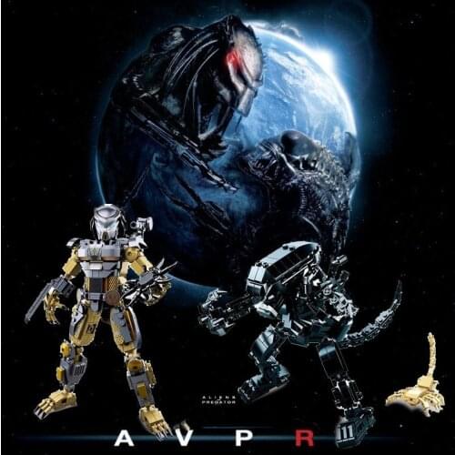 ALIEN VS PREDATORS Robot War Model Building Blocks Sets DIY Creator Construction Bricks Educational Toys For Children