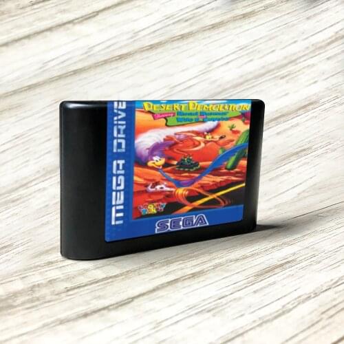 Desert Demolition Starring Road Runner and Wile E. Coyote - EUR Label Flashkit MD Card forSega Genesis Megadrive Game Console