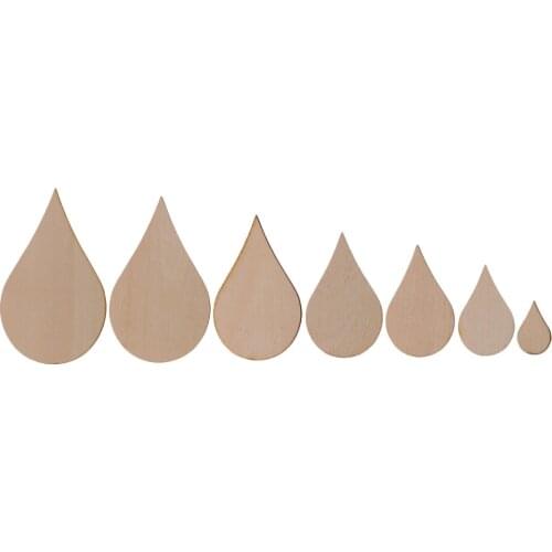 Wooden MDF Drop Shapes Craft Blank Wood Embellishment for Scrapbooking Wedding Party Baby Feet Christmas Decorations DIY