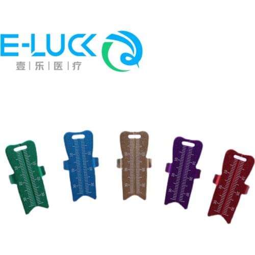 E-Luck Dental Root Canal Measuring Span Measurement Finger Ruler Measure Scale Stainless Steel Plastic Alloy