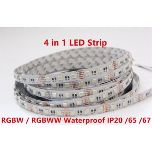 4 in 1 RGBW LED Strip 5050 DC12V Flexible LED Light RGB+White / RGB+Warm White 4 color in 1 LED Chip 60 LED/m 5m/lot