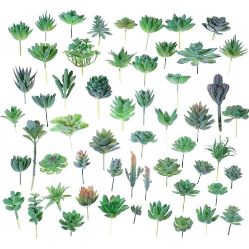 Small Medium Large Green Flocked Artificial Succulents Plants Home Bedroom Living Room Desktop Decoration Fake Plants Bonsai