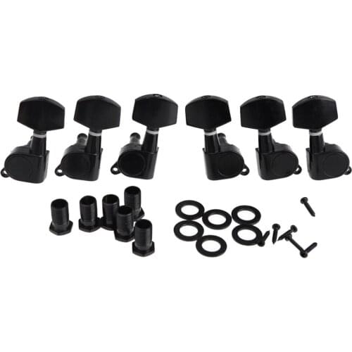 Guitar Tuning Pegs 3L3R Sealed-Gear Machine Head for Guitar Parts Black