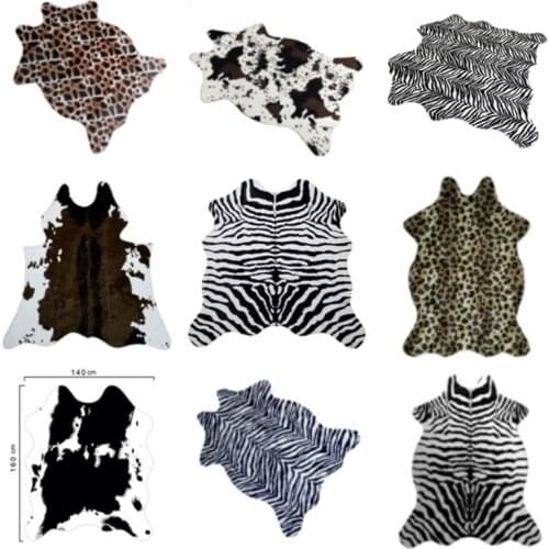 Animal Printed Leopard Zebra Tiger Cow Hide Faux Fur Area Rug Carpet Blanket kitchen Outdoor Rugs Washable