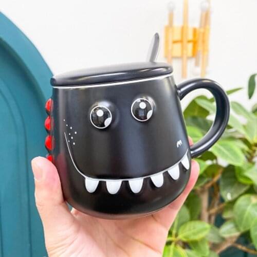 Mug Personality Creative Trend Funny Dinosaur Belly Cup Cute Cartoon Office Cup Ceramic Mug Coffee Cup Water Cup B200103