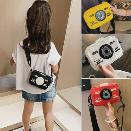 2020 Fashion Child Girls Shoulder Bag Cute Cartton Camera Design Shoulder Bag Canvas Bag Casual Crossbody Bag Coin Purse