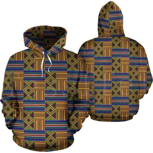 Tessffel County Traditional Africa Native Pattern Kente Harajuku Tracksuit 3DPrint Men/Women Streetwear Zipper Jacket Hoodies A1