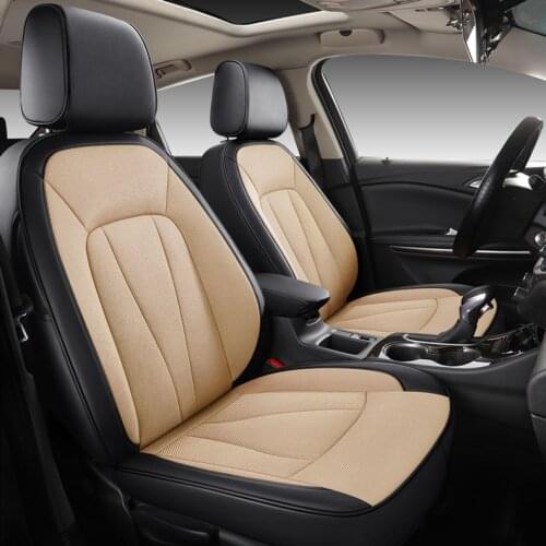 Custom car seat cover set leather ice silk for A1 A3 A4 A5 A6 A7 A8 Q2 Q5 Q7 R8 S4 TT car accessories sticker styling cover
