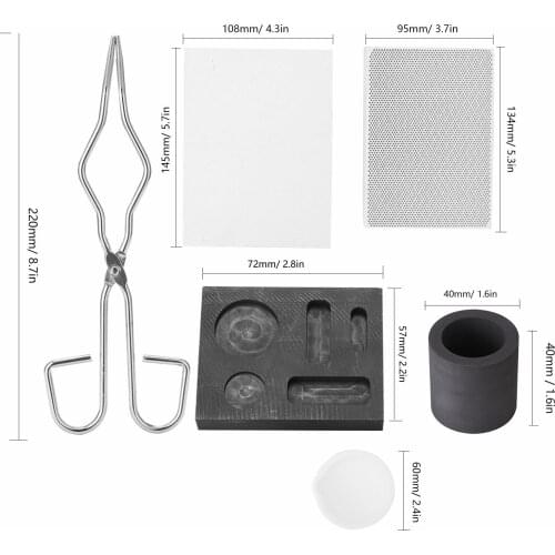 4pcs Graphite Crucible Set Ingot Mold Set Graphite Torch Melting Casting Kit temperature&Corrosion for Gold Silver Copper