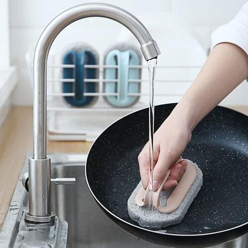 Nano Emery Sponge Kitchen Pot Decontamination Cleaning With Handle Reusable Washable Eraser Cleaner Rust Cleaning Brush Tool