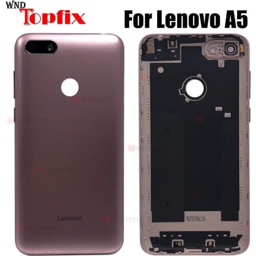 Original For Lenovo A5 Battery Cover Back Glass Panel Rear Door Case For Lenovo a5 Battery Cover Back Cover with Lens