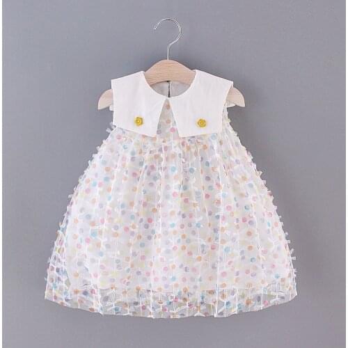 Dress 2021 New Summer Light Dresses Polka Dot Pattern Mesh Princess Dress Dress For Girls For 1-4 Years