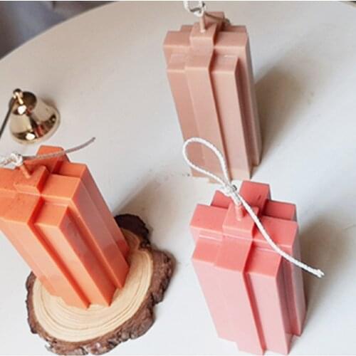 DIY Geometric Building Block Shaped Plastic Scented Candle Mold Cross shape candle mould Soap Mould Acrylic creative candle mold