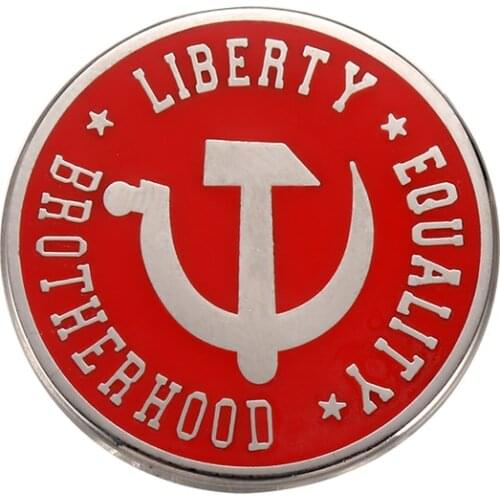 Liberty Equality Brotherhood Pin Communist Badges Russia Russians Gifts Soviet Union Brooches