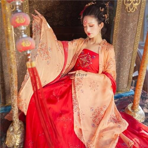 2021 traditional chinese hanfu costume girls hanfu fairy dress oriental costume folk dance ancient oriental performance costume