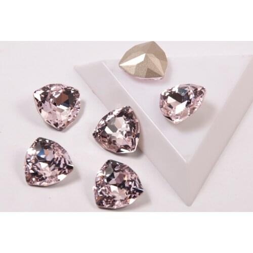 YANRUO 4706 Best Quality Glass Material Rhinestones Lt. Rose Color Trilliant Shape Shing Nail On Rhinestone For 3D Nail Art Gems