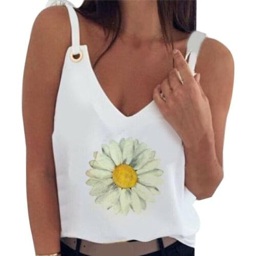 Ladies Summer Vest T-Shirt V-Neck Sleeveless T-Shirt Fashion Leisure Vest