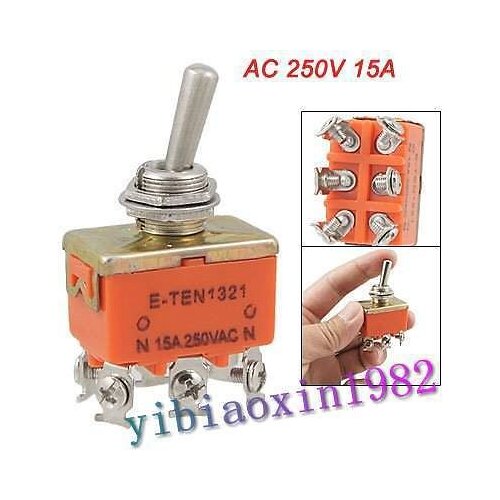 10pcs Ac 250v 15a On/on Dpdt 2 Position 6 Pins Toggle Switch