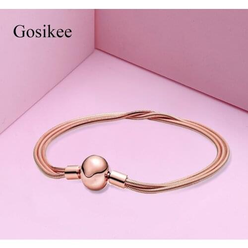 2021 New S925 Sliver Color moment Charm Bracelet 3 Chain S925 Charm Bracelet for Women Good Quality