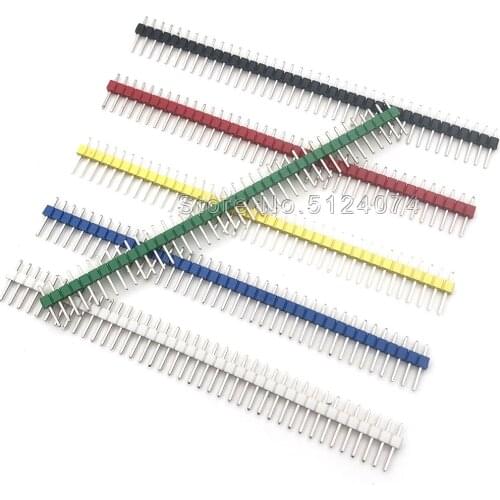 5-10pcs/lot Color single/double row needle 2.54mm 1 * 40p/2 * 40pin pin header straight needle white/red/Blue/yellow/Green/Black