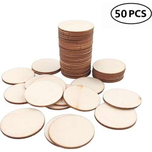 50pcs 50mm 1.96inch Christmas Wedding Wooden Ornaments for Birthday Boards, Valentine, Chore Boards and Crafts