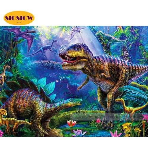 5d Diy Diamond Mosaic Paintings Dinosaur Full Square Diamond Embroidery Cross Stitch Animals Handicraft Art Sale Home Decoration