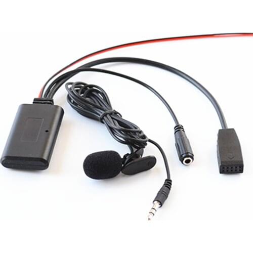 Car Business CD Bluetooth Music Audio Cable 10Pin Microphone Mic Handsfree Phone Call Adapter for BMW E46 10Pin Socket
