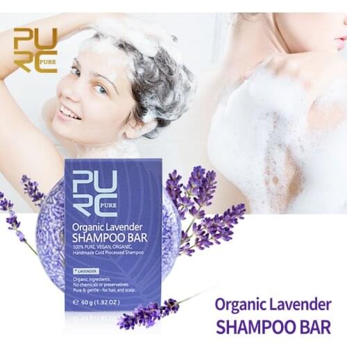 PURC Organic Lavender Shampoo Bar 100% PURE and Vegan handmade cold processed hair shampoo no chemicals or preservative 11.11