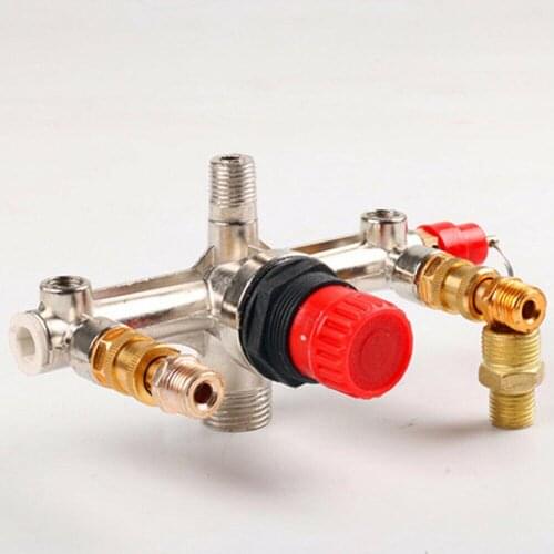 1P /4 Port Air compressor parts Bama bracket regulator wind air compressor bracket with gauge pressure switch valve safety valve