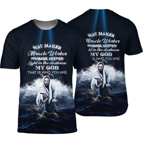 Jesus Tattoo God 3D Printed Dog t shirts for women for men Summer Casual Tees Daily O-neck Short Sleeve T-shirt Dropshipping
