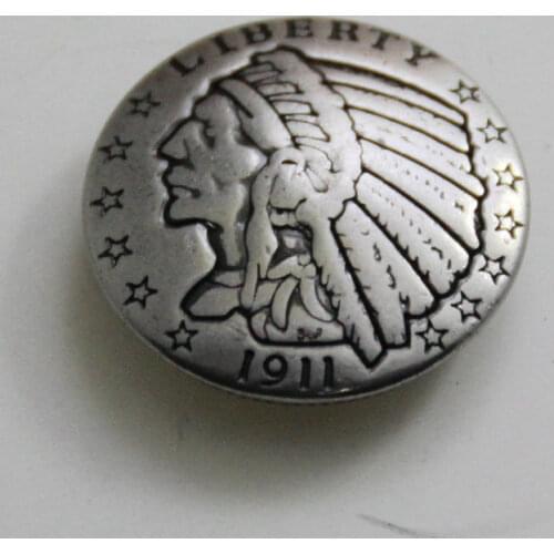 KBC03) 10pc 7/8'' Reproduction Coin Concho Indian Chief Concho Leathercraft Antique-Silver