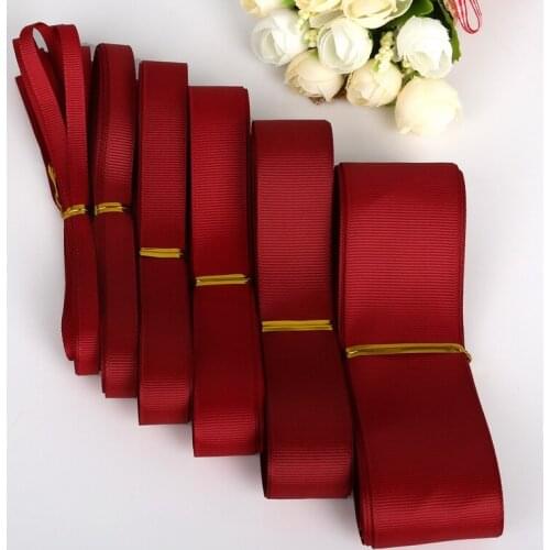 Burgundy Color Grosgrain Ribbon 7-38mm 5yards for Wedding Party Decoration Gift Packing DIY Handmade Crafts Garment Accessories