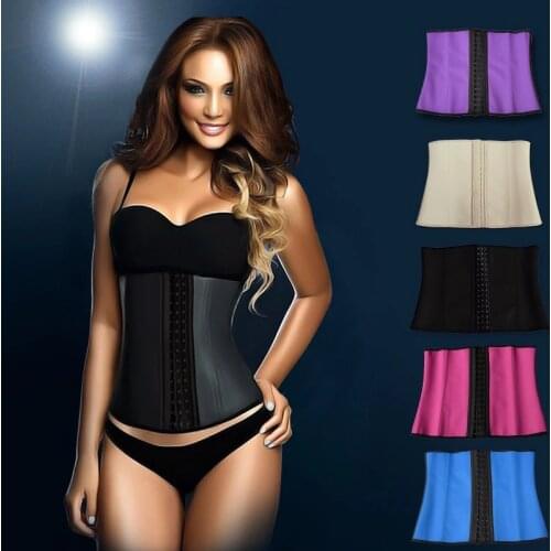 9 Steel Boned Corset Latex Waist Trainer Latex Waist Cincher Body Shapers Women Shapewear Waist Training Corset Slimming 9079