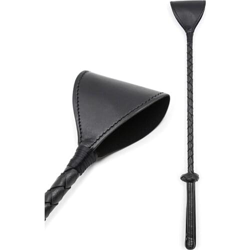 20" Leather Equestrian Horse Crop, Double Slapper, Leather Riding Crops for Horses