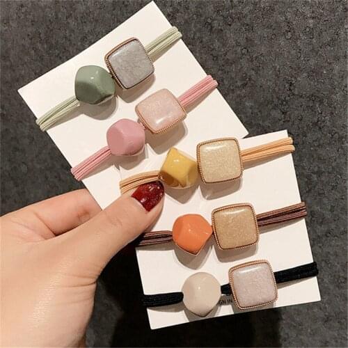 Hot Selling Fashion New Style Fresh Square Hair Band Women Girls Hair Rope Hair Rings Retro Vintage Hair Accessories Pony Tail