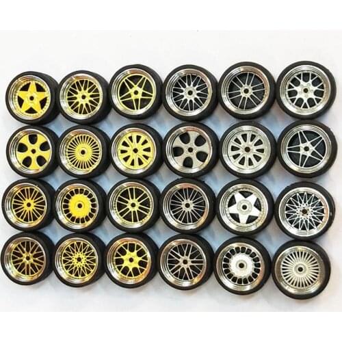 1:64 Model Modified Tire Diecasts Alloy Wheel Tire Rubber Toy Vehicles General Model Of Car Change Accessories Custom Wheels