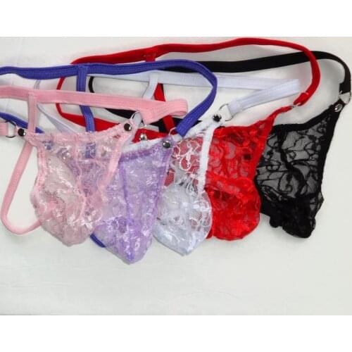 Mens lace thong sexy transparent sexy panties G4449