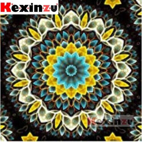 Kexinzu Full Square Round Drill 5D DIY Diamond Painting"Flower pattern"3D Embroidery Rhinestone Cross Stitch 5D Home Decor X0440