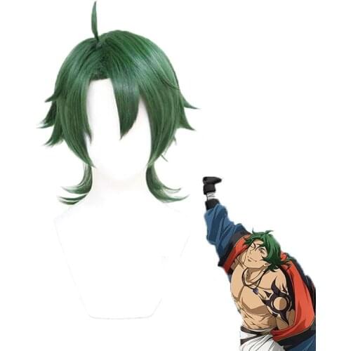 Anime SK∞ Joe Cosplay Wig Green Short Straight Mullet Little SK8 the Infinity SK Eight Role Play Cosplay Wig Costume Fake Hair