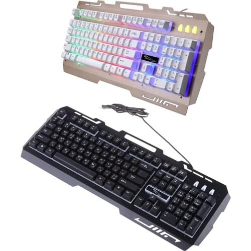 Wired USB RGB Gaming Keyboard Colorful LED Backlit Desktop Computer Gaming Keyboad Cool Lighted Laptop Gaming Keypad